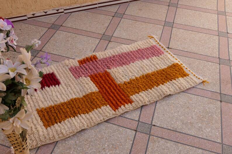 Berber wool hallway rug, 300cm x 90cm