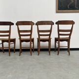 4 old rustic straw chairs
