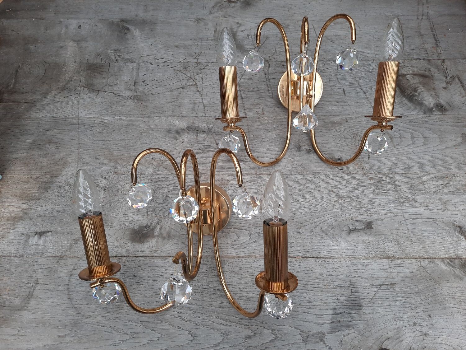 Pair of 1970's Boulanger gilt wall sconces