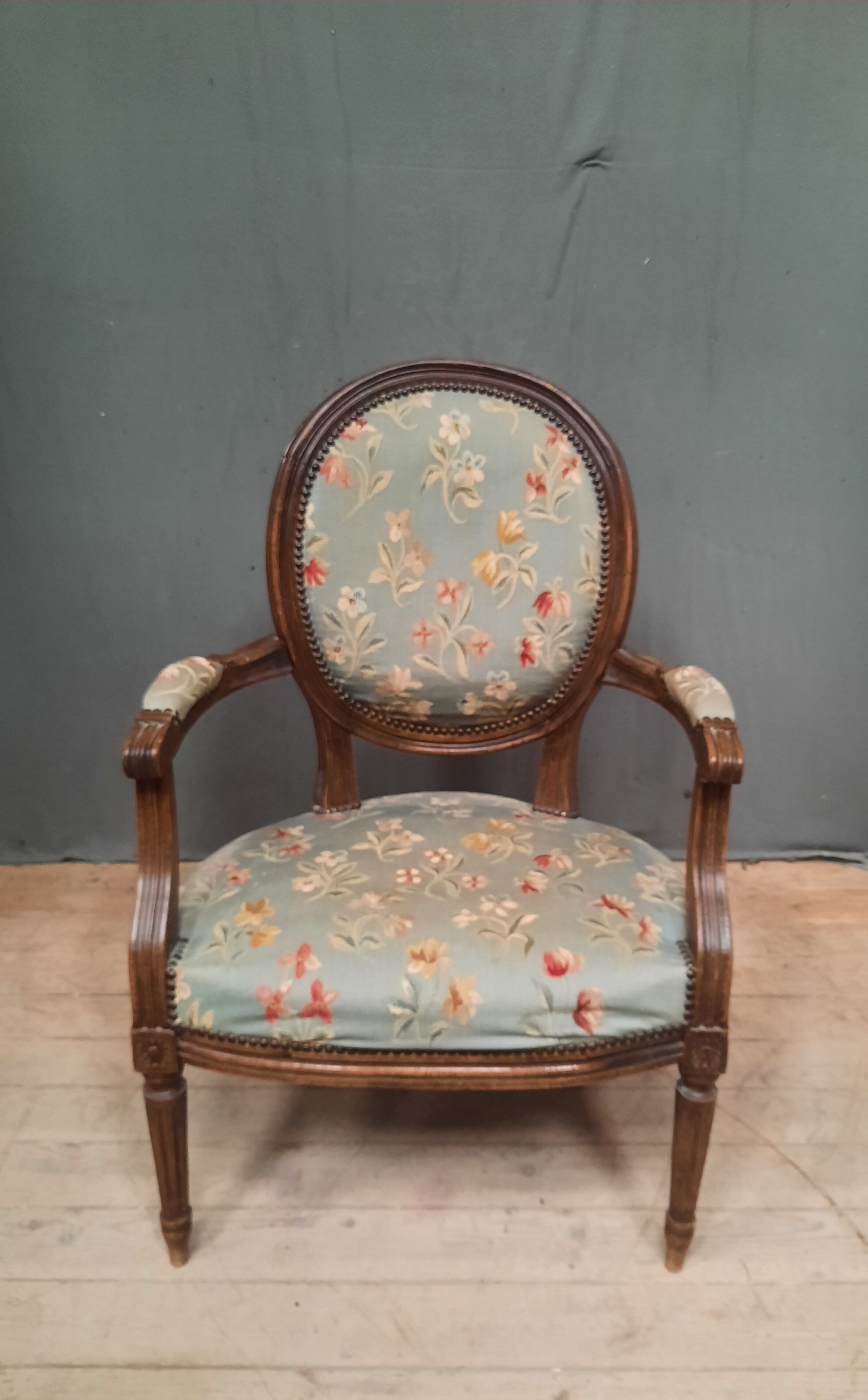 Louis XVI style medallion armchair
