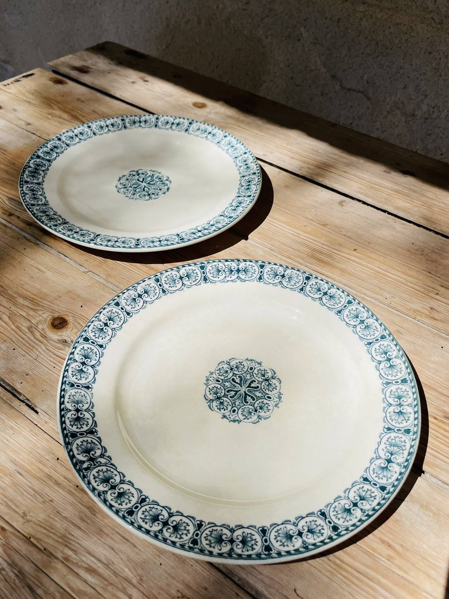 2 flat iron earth plates Jules Vieillard Bx