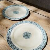 2 assiettes plates en terre de fer Jules Vieillard Bordeaux