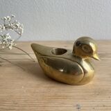 Brass duck candle holder