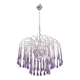 The Purple Crown, LArge Size Murano Chandelier Purple and Crystal Drops, 19