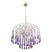 La Couronne Pourpre, Grand Lustre Murano Violet et Gouttes de Cristal, 19