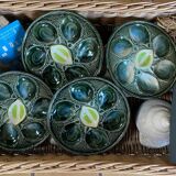 Set of 2 Saint Clément oyster plates in slip