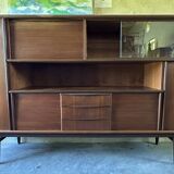 High sideboard or living room teak, vintage 1960s