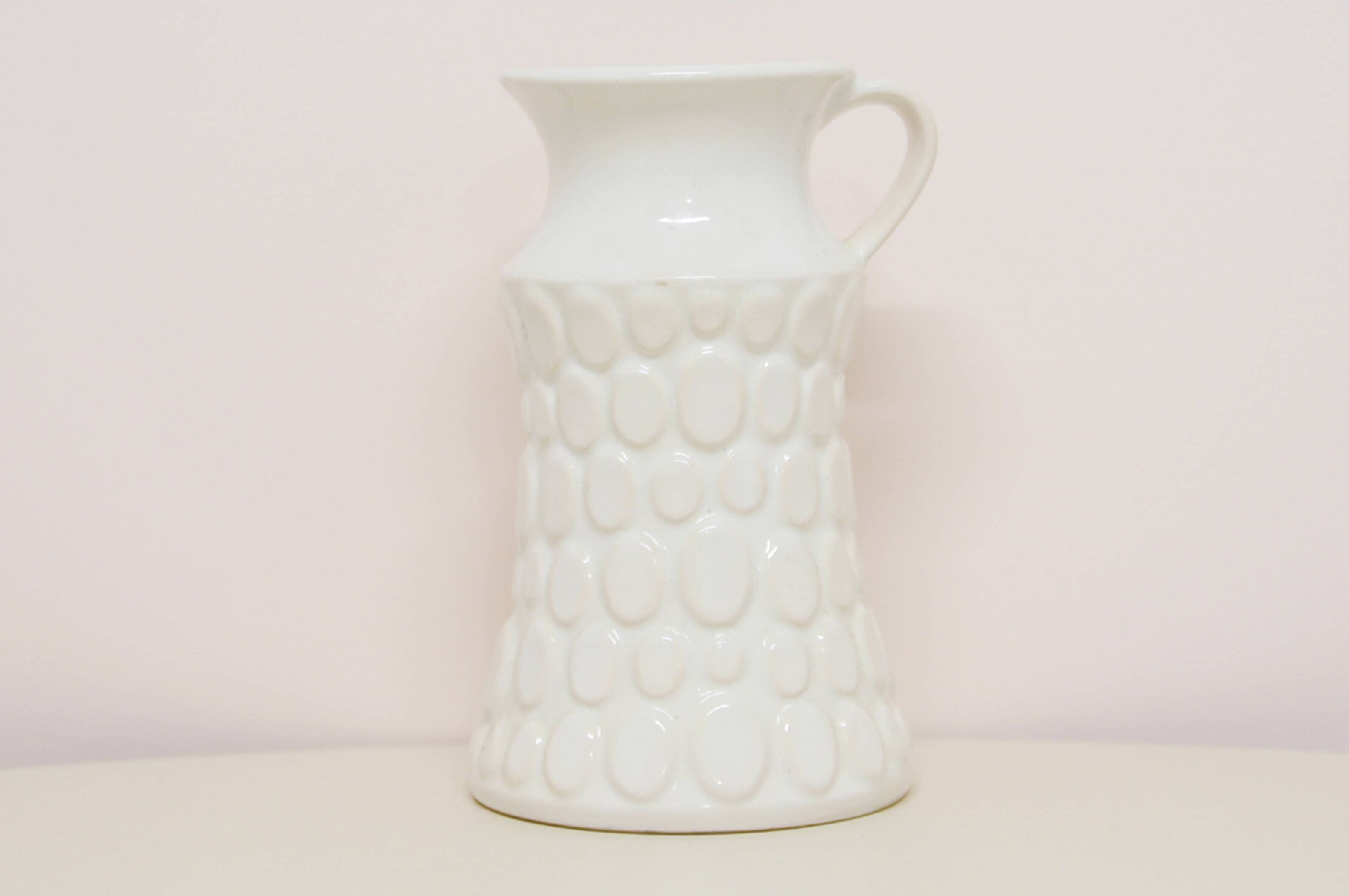 vintage white West Germany can vase Jasba