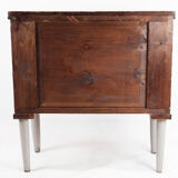 Commode gustavienne avec deux tiroirs en gris peints à partir de l’année 1890