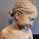 Bust "the laughing" after jean-baptiste pigalle in plaster