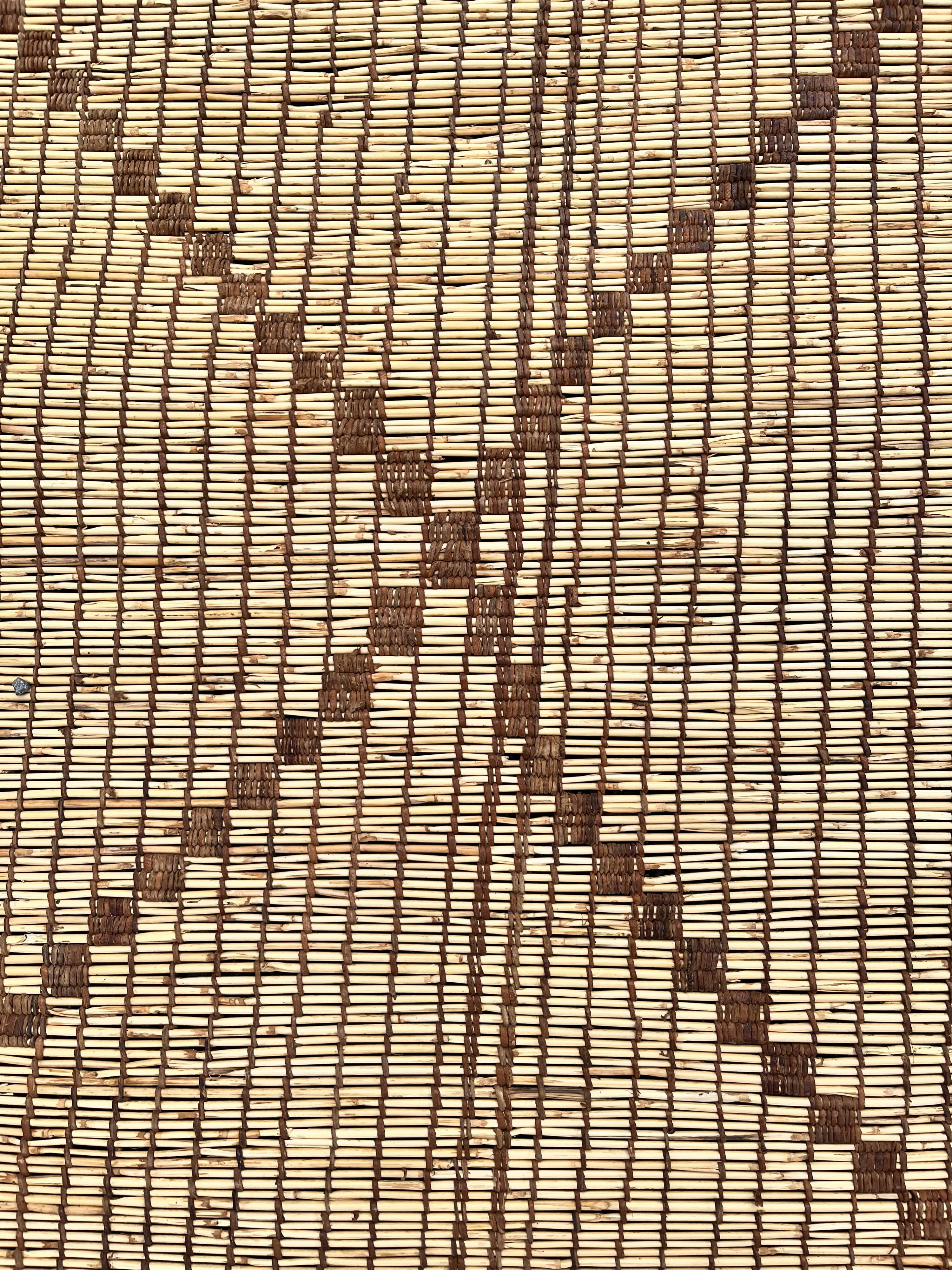 Mauritanian African mat in leather and reeds