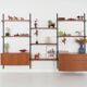 Modular shelving Kai Kristiansen, teak veneer, Danish design 1960s