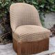 Vintage chocolate velvet toad armchair