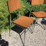 4 vintage chairs in formica and chrome