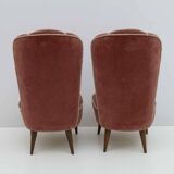 Nello Pini Mid-Century Modern Italian Velvet Reclining Armchair, Novarredo