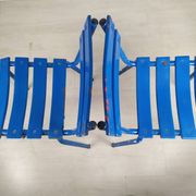 14 blue metal bistro chairs