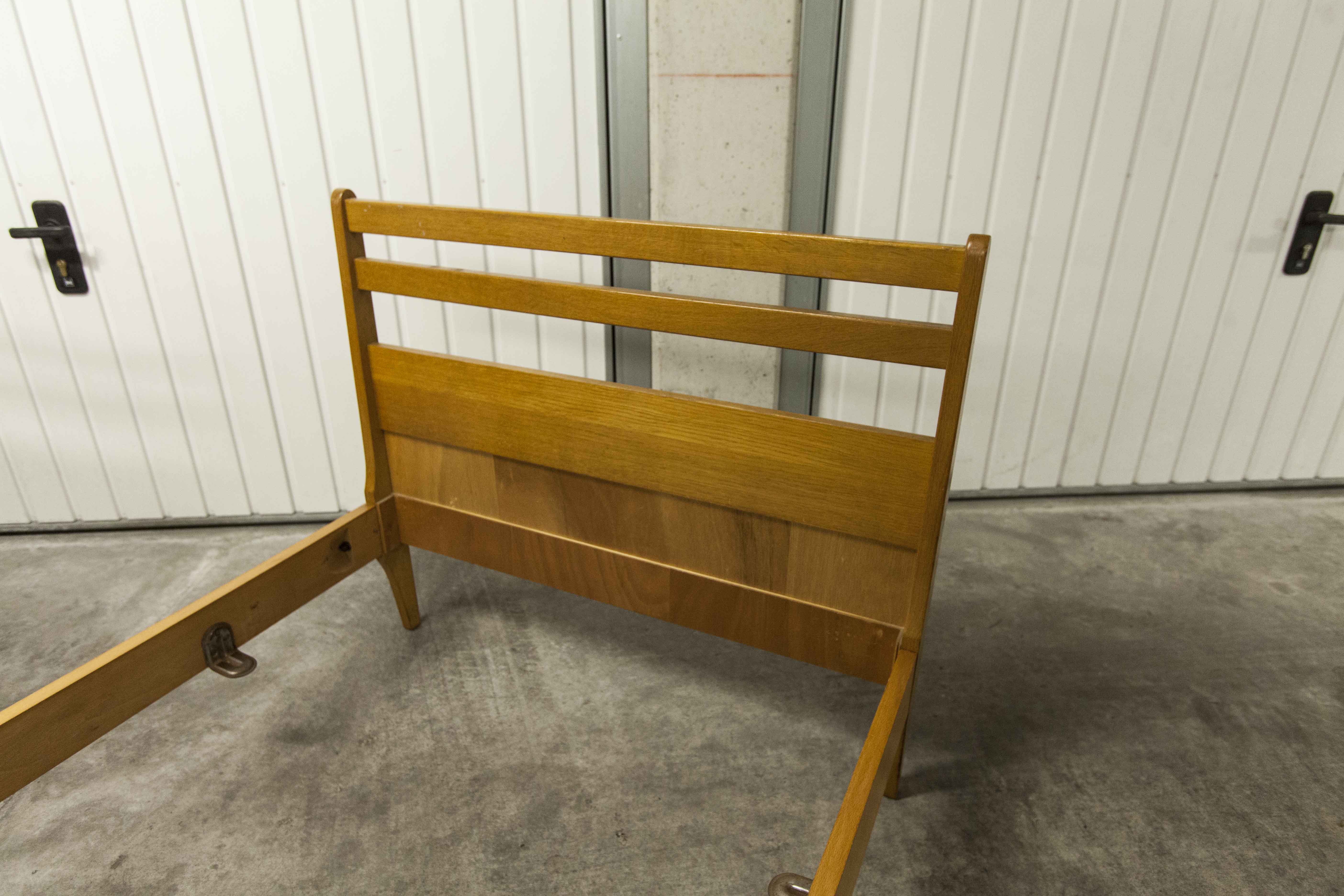 Pair of 1960 Scandinavian twin beds in solid beech