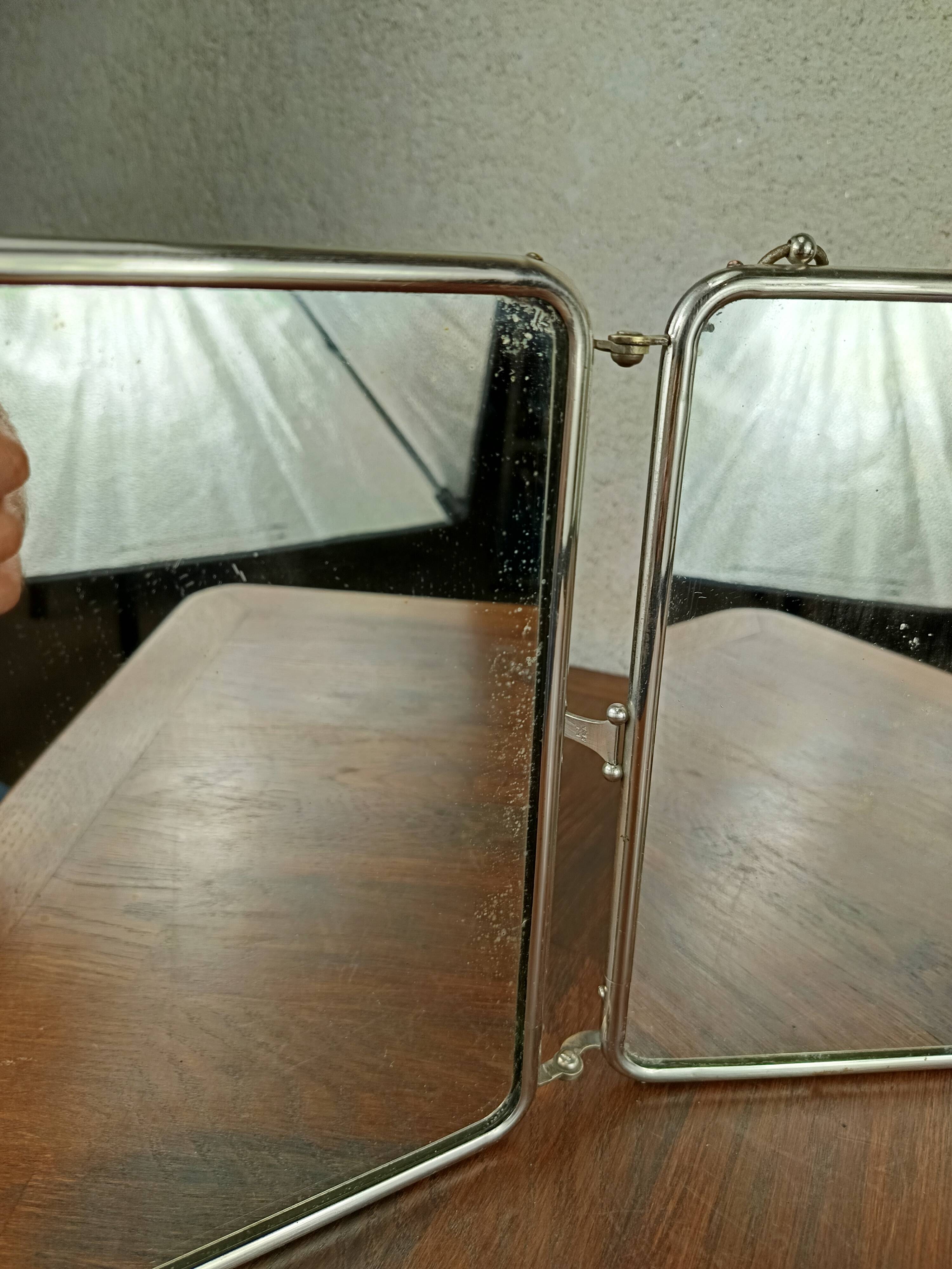 Miroir triptyque vert vintage