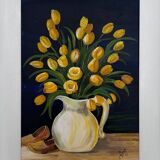 Yellow tulip bouquet painting