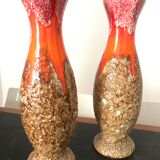Paire de vases Fat Lava Vallauris Céramique vintage