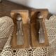Pair of Art Deco wooden bookends carved with birds.
