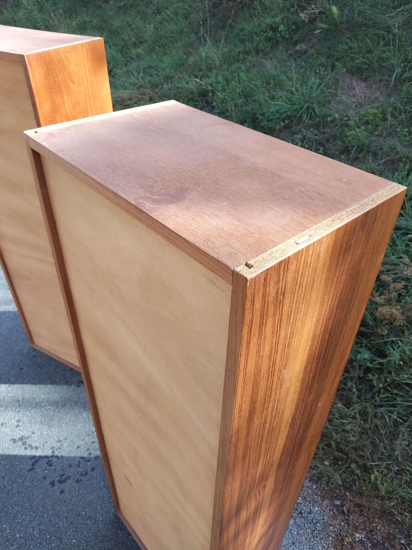 Pair of vintage column bookshelves from the 60s-70s Scandinavian style.