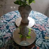 Round mirror top art deco beveled 30s