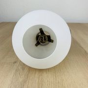 Space age opaline globe wall light, adjustable, and brushed metal, 1960s.