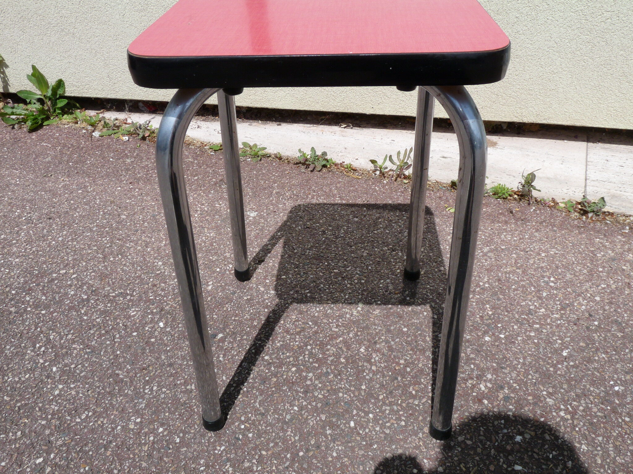 Red formica vintage stool