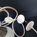 Set of 3 suspensions contemporary design chandelier steel & glass