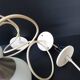 Set of 3 suspensions contemporary design chandelier steel & glass