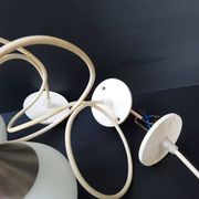 Set of 3 suspensions contemporary design chandelier steel & glass