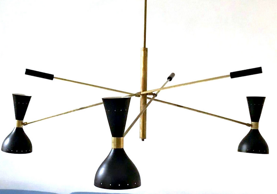 Chandelier Pendulum Moonlight 3 Arms Black