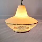 UFO screen-printed glass pendant light, 1970.