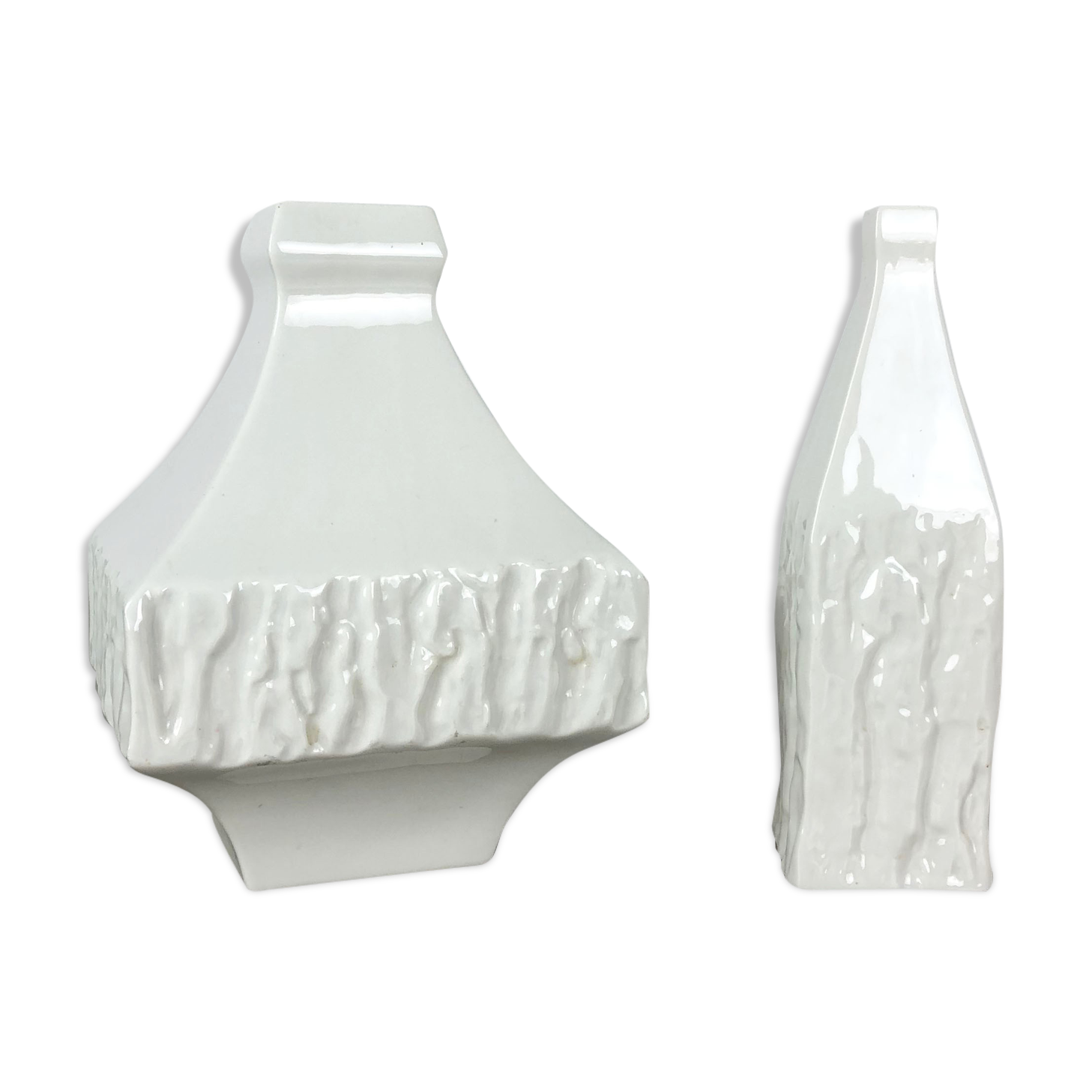 Set of 2 modernist 1960s vase sculptures Peter Müller for Sgrafo Modern, Germany