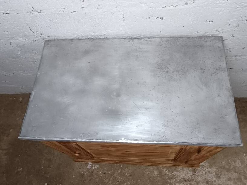 Small trade furniture with zinc top, early 20th century