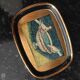 Golden wood tray with mosaic painting