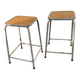 Duo gray industrial stools