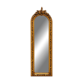 Large gold full-length mirror with ornate crest