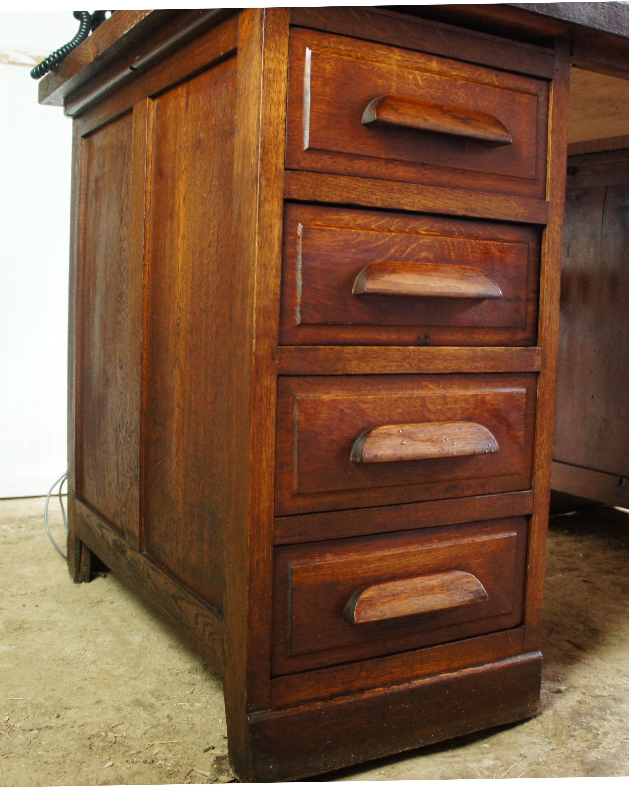 Administration desk open double face oak