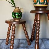 Vintage solid-turned wood tripod tripod