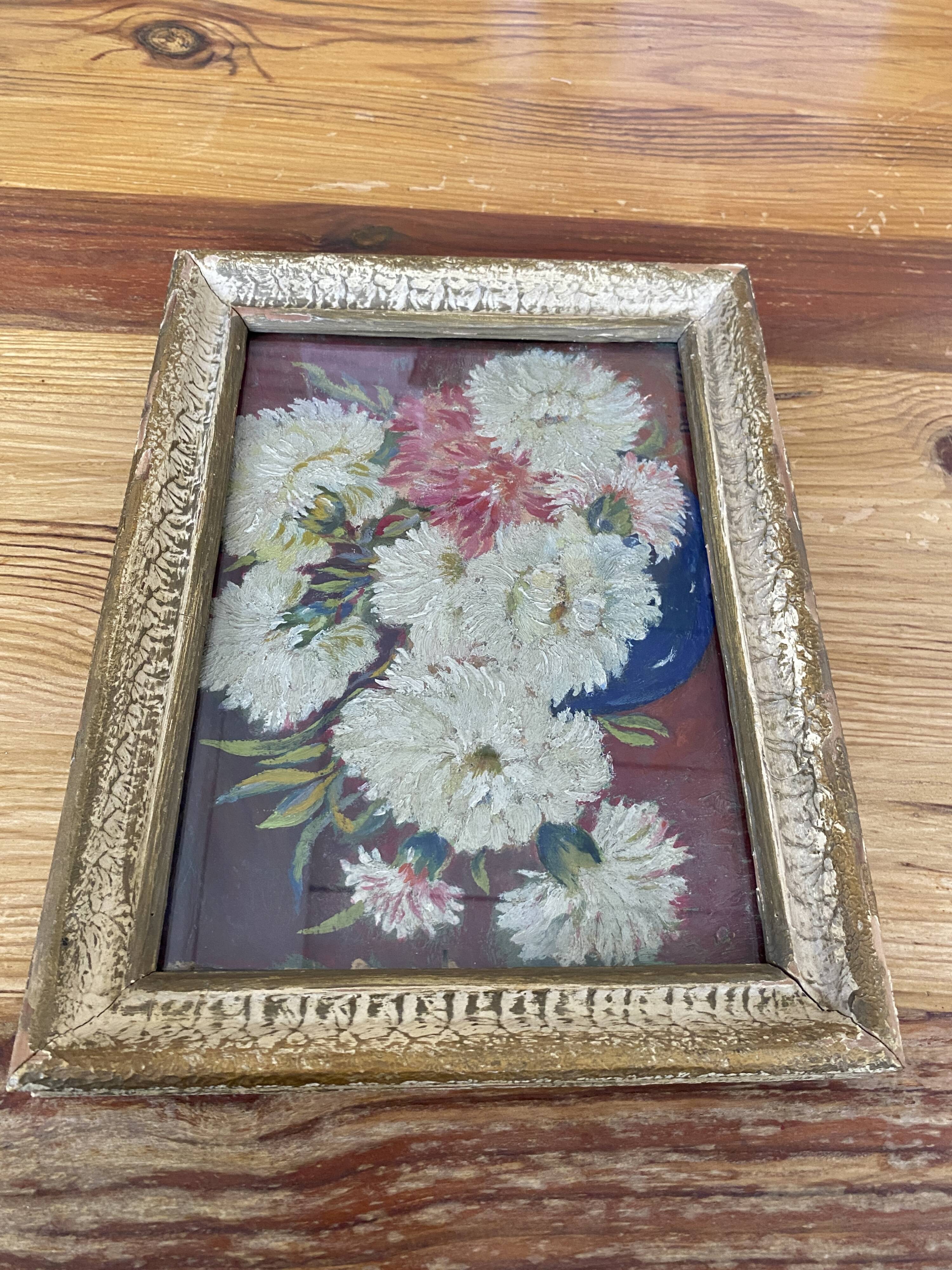 Oil 1900, glazed wooden frame