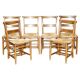 Set of six Dutch oak chairs with woven straw seats, circa 1860.