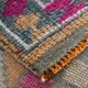 Fuchsia Vintage Oushak Runner Rug, Turkish Wool Hallway Carpet, 86x341 Cm