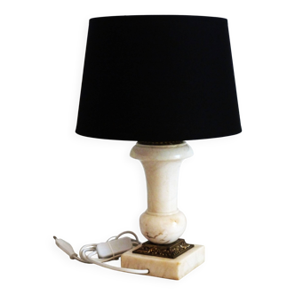 Lampe en albâtre et laiton, lampe de salon à poser, déco lampe de maison