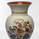 Vintage ceramic vase with bird decoration, signed.