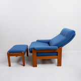 Skippers Mobler lounge chair with ottoman, Denmark 1970s