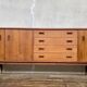 Teak sideboard 220 cm 3 doors 4 drawers 1960