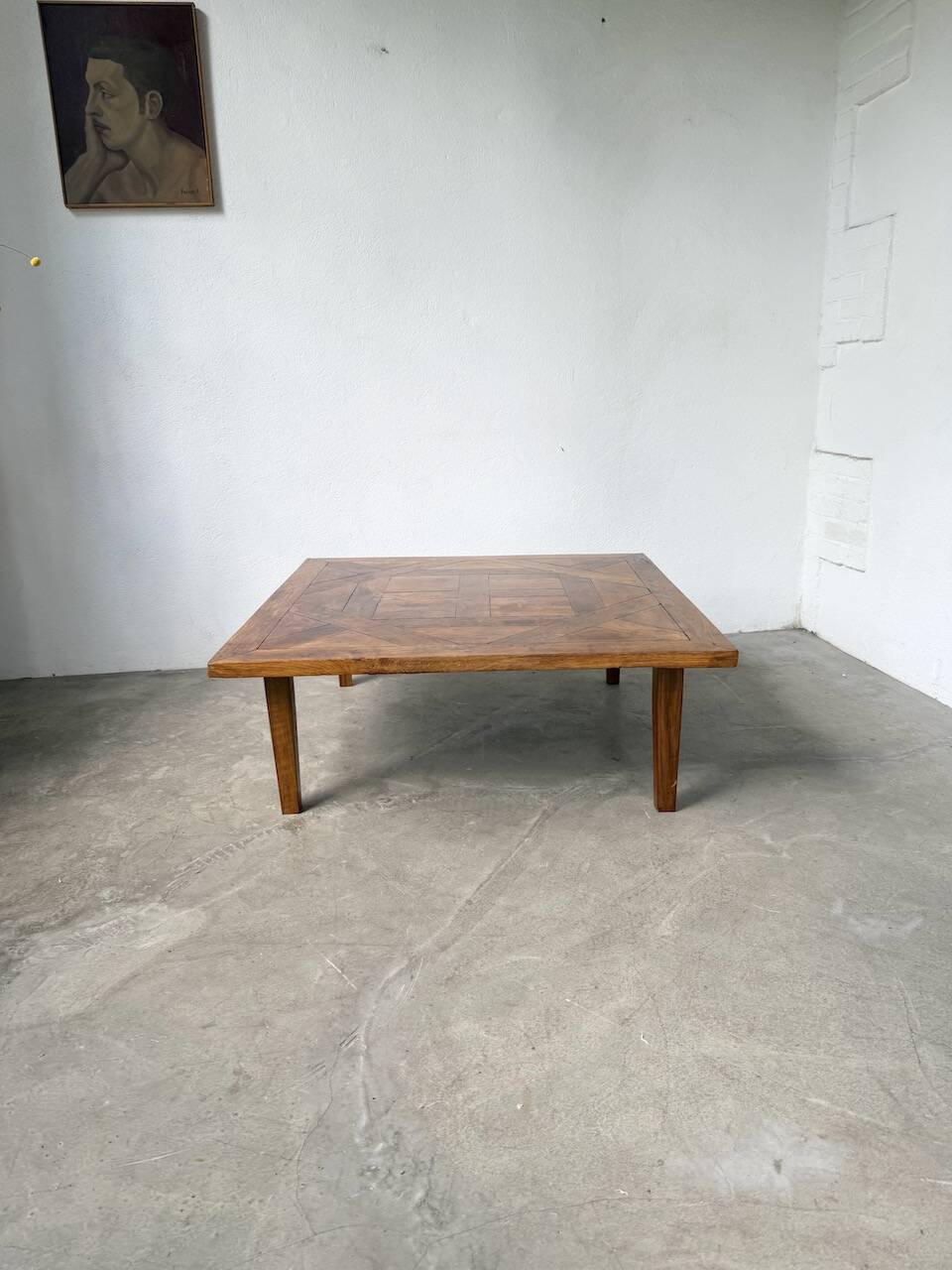 1940s inlaid oak coffee table