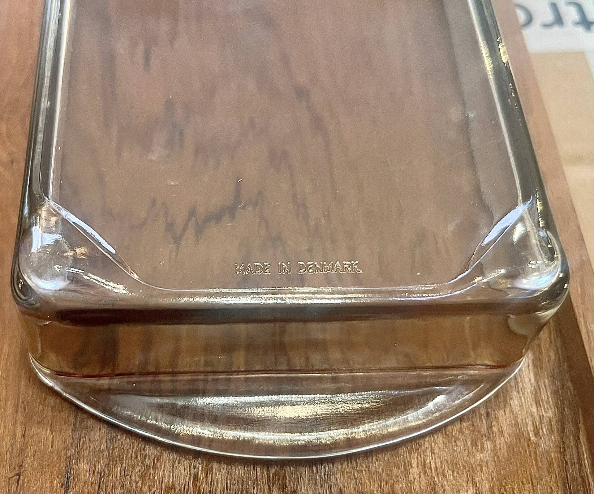 Vintage teak plateau attributed to Digsmed with four ramekins in glass.